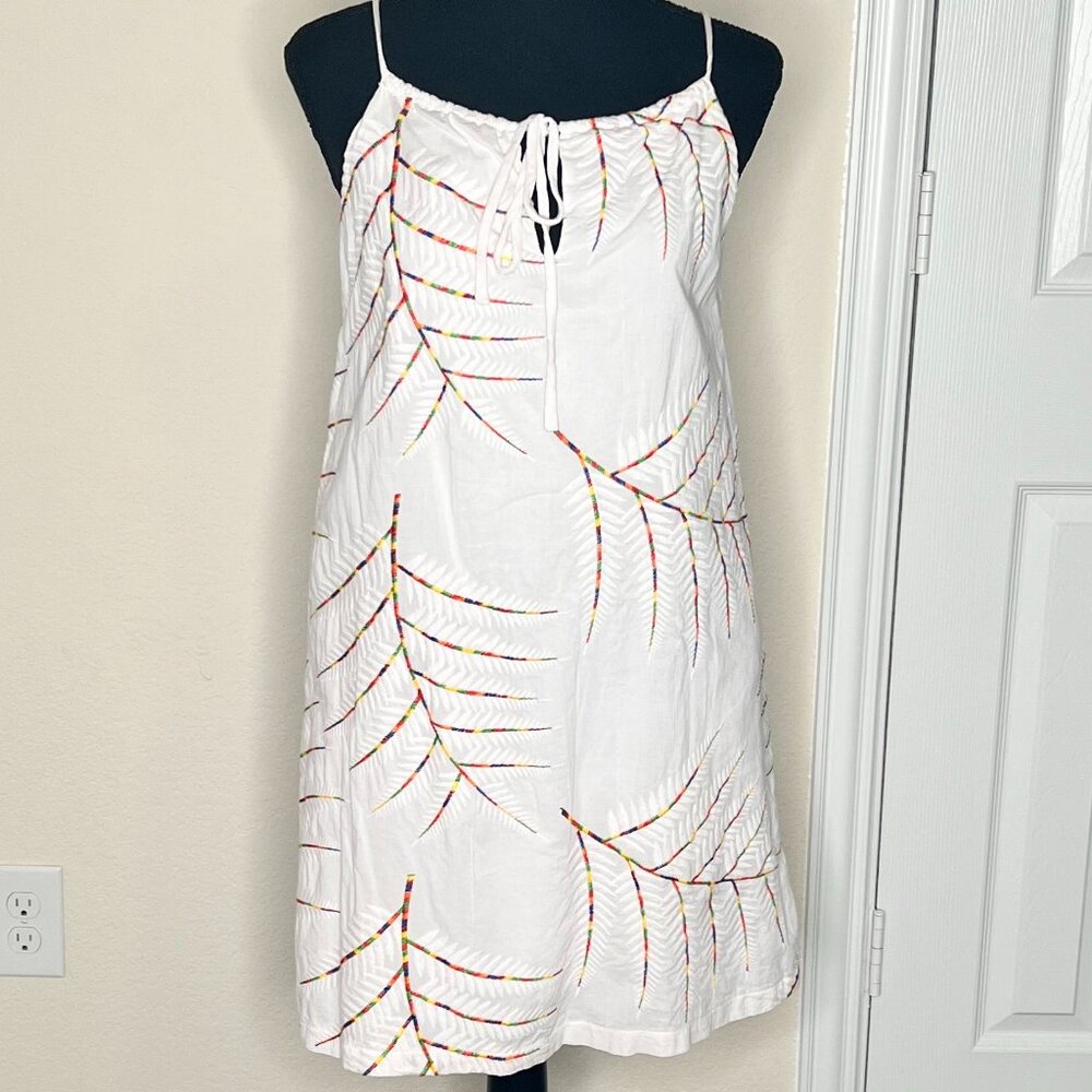 Lush Women's Mini Dress in White with Abstract Color Detail - US Small